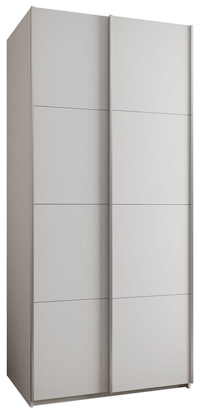 Šatní skříň LUX 1 s posuvnými dveřmi, 100×245,5×64 Bílá / stříbrné