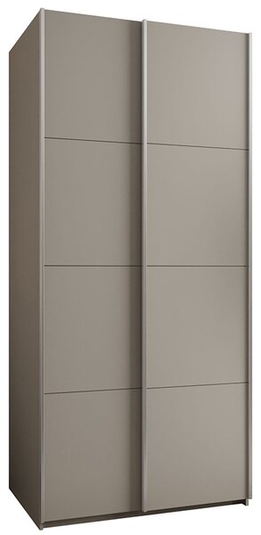 Šatní skříň LUX 1 s posuvnými dveřmi, 100×245,5×64 Kašmír / stříbrné