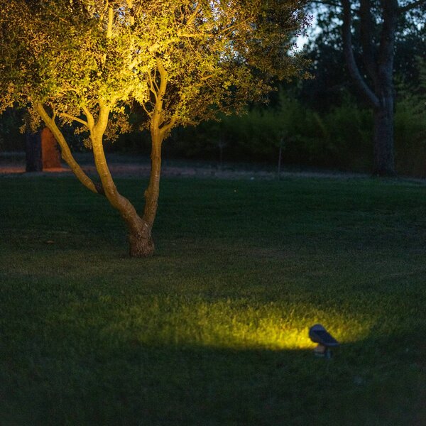 Les Jardins LED solární bodovka OJE, šedá, stmívatelná, senzor denního světla, časovač, stmívatelný, Hliník / šedá / zinek, Plast, Moderní, Solární lampy