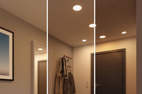 P 93052 LED vestavné svítidlo Areo VariFit IP44 3-krokové-stmívatelné 230mm 16W 3.000K chrom - PAULMANN