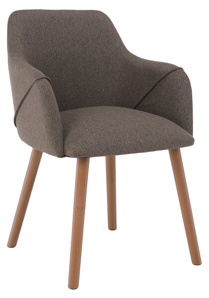 KONDELA Designové křeslo, hnědá/buk, PETRUS