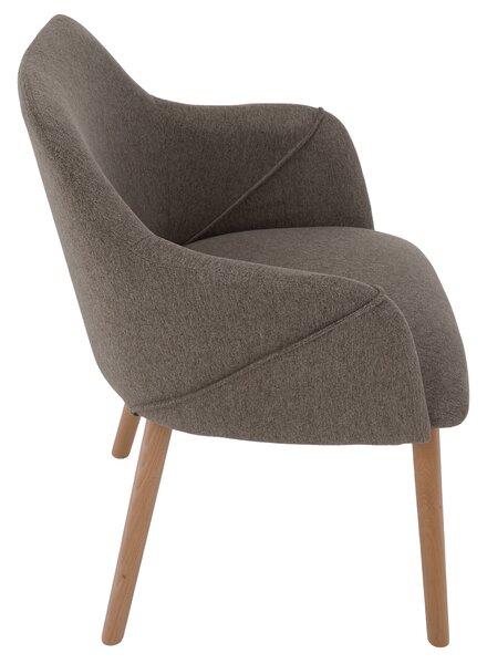 KONDELA Designové křeslo, hnědá/buk, PETRUS