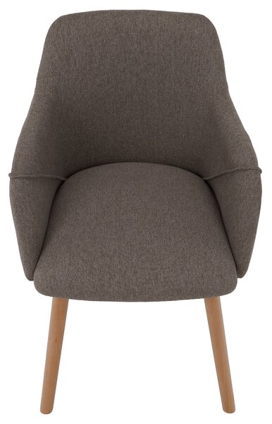 KONDELA Designové křeslo, hnědá/buk, PETRUS
