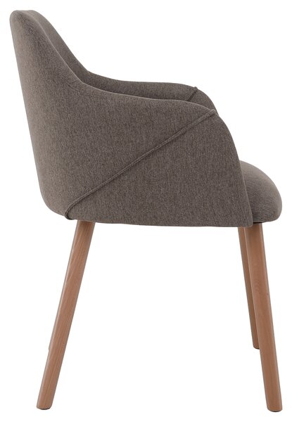 KONDELA Designové křeslo, hnědá/buk, PETRUS