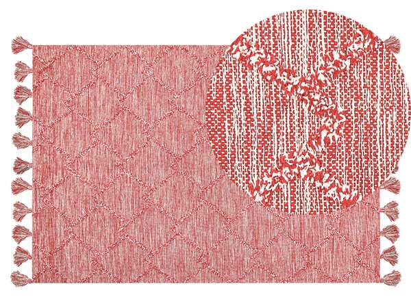 Koberec NIGDE Červená 140 x 200 cm Bavlna