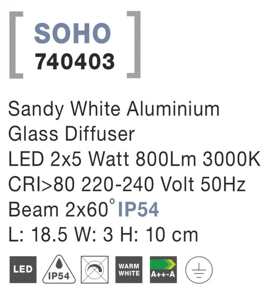 Venkovní LED svítidlo Soho 18.5 bílé – Bílá