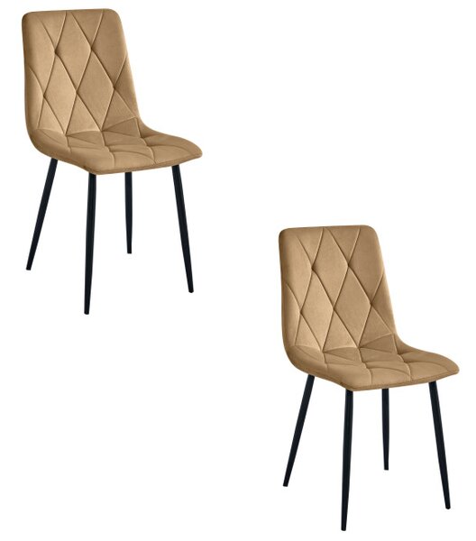 Set jídelních židlí LIBRA sametové hnědé /černé nohy (2 ks)