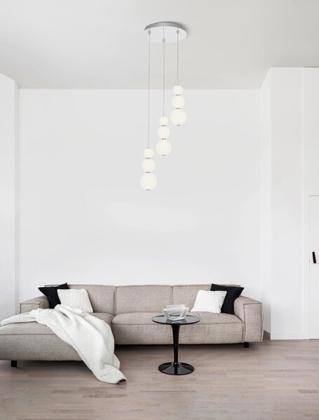 Designový LED lustr Perla 31 chrom – Šedá