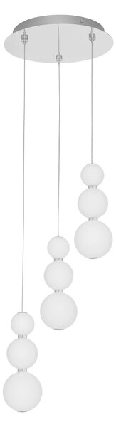 Designový LED lustr Perla 31 chrom – Šedá