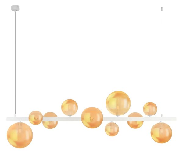 Lustr na lanku Bubbles 10 bílé – Bílá