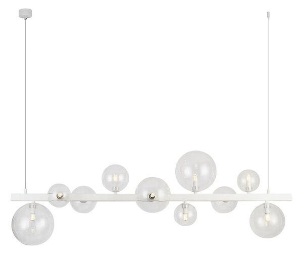 Lustr na lanku Bubbles 10 bílé – Bílá