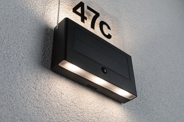 P 94577 Solární LED domovní číslo a svítidlo Neda pohybové čidlo IP44 3000K antracit - PAULMANN