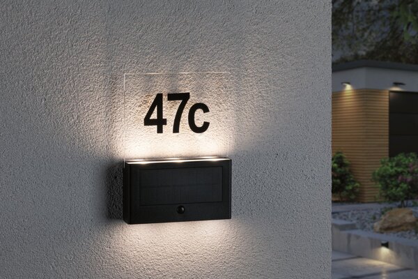 P 94577 Solární LED domovní číslo a svítidlo Neda pohybové čidlo IP44 3000K antracit - PAULMANN