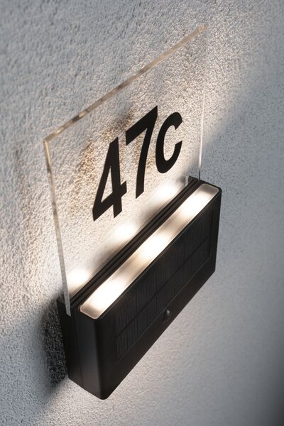 P 94577 Solární LED domovní číslo a svítidlo Neda pohybové čidlo IP44 3000K antracit - PAULMANN