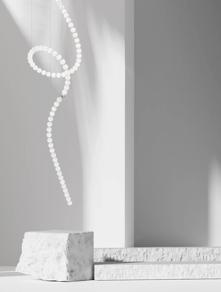 Designový LED lustr Perla 79 chrom – Šedá