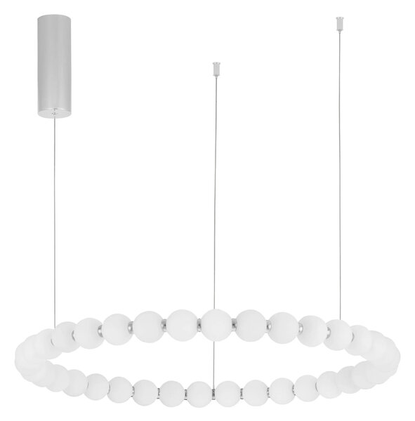 Designový LED lustr Perla 80 chrom s dálkovým ovládáním – Šedá