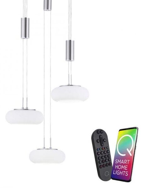 Paul Neuhaus Závěsné LED svítidlo Q-ETIENNE, 35W, ø 44 cm, CCT 2700-5000K Barva: ocel
