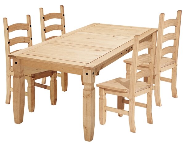 Jídelní set PIMBOW stůl 152x92 cm + 4 židle, borovice
