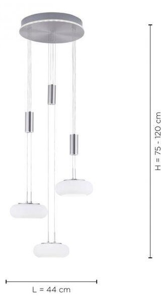 Paul Neuhaus Závěsné LED svítidlo Q-ETIENNE, 35W, ø 44 cm, CCT 2700-5000K Barva: ocel