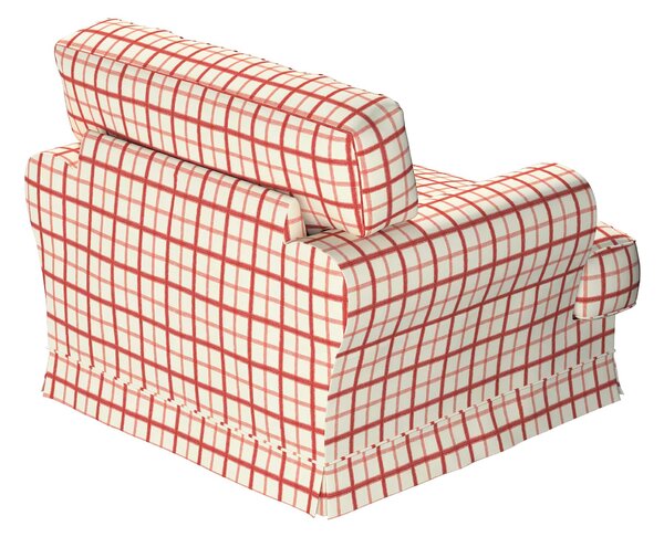 Potah na křeslo IKEA Ekeskog barva červená látka vzorované