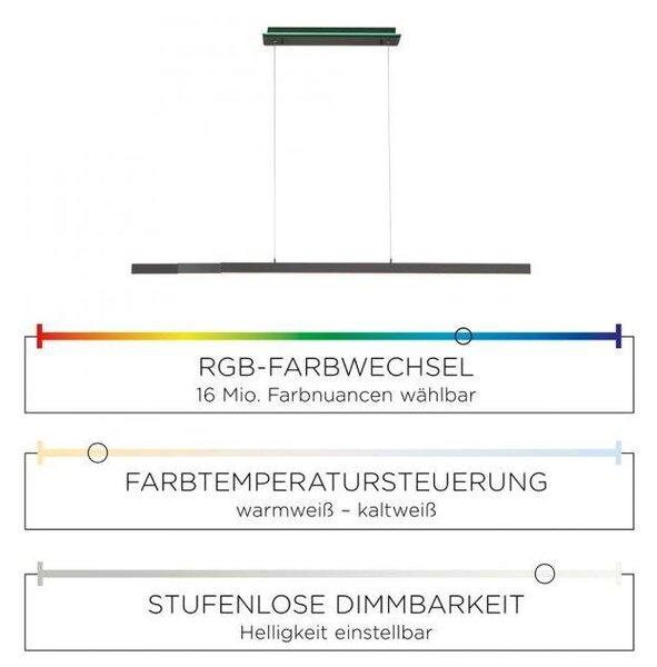 Paul Neuhaus Závěsné LED svítidlo Q-ARIAN, 55W, d. 179 cm, Smart Home, CCT 2700-5000K