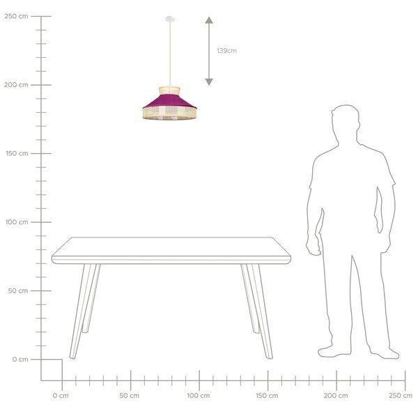 Závěsná lampa BATALI Ratan Fuchsiová