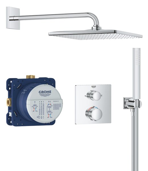 Grohe Vitalio Start sprchová sada pod omítku s termostatem s dešťovou sprchou chrom 34881000