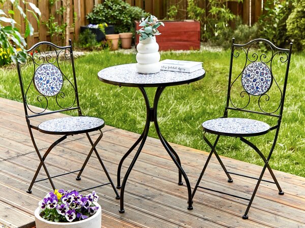 Bistro stolek CAMPRENA 60 cm 60 cm Kov Černá