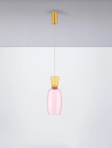 Designový lustr Pluma růžová