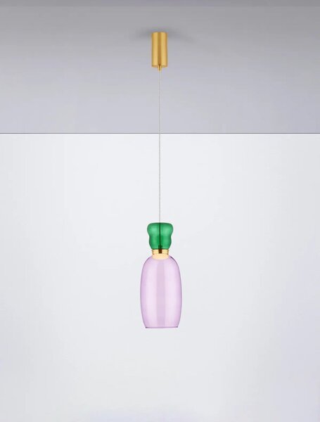 Designový lustr Pluma fialová