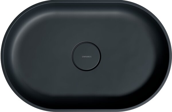 Omnires Ovo M+ umyvadlo 55x36 cm oválné na pult černá OVOUNBLV