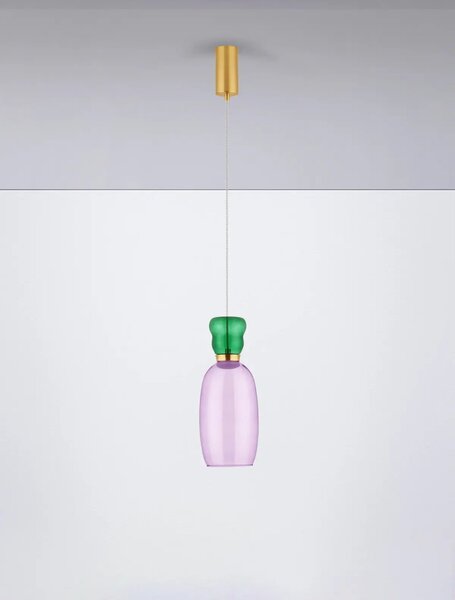 Designový lustr Pluma fialová