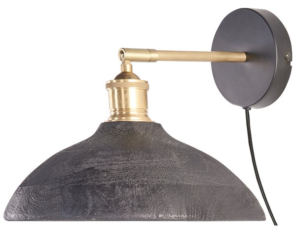 Nástěnná lampa YERALA Černá Mangové dřevo Nastavitelná