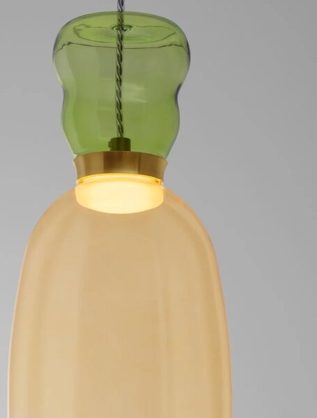 Designový lustr Pluma žlutá – Zlatá