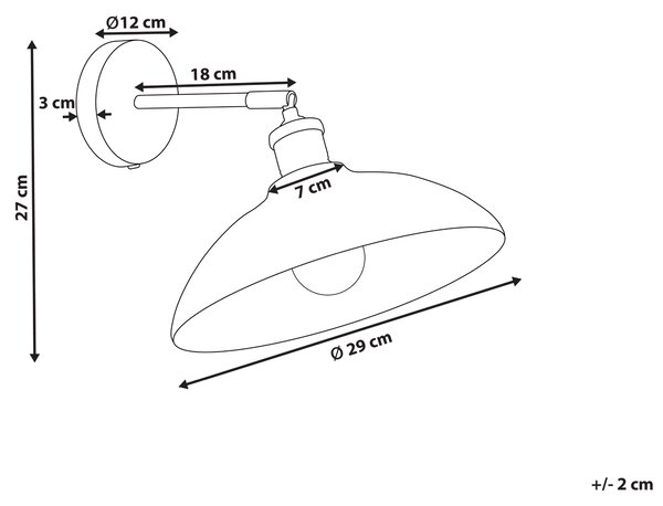 Nástěnná lampa YERALA Černá Mangové dřevo Nastavitelná