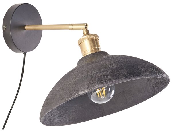 Nástěnná lampa YERALA Černá Mangové dřevo Nastavitelná