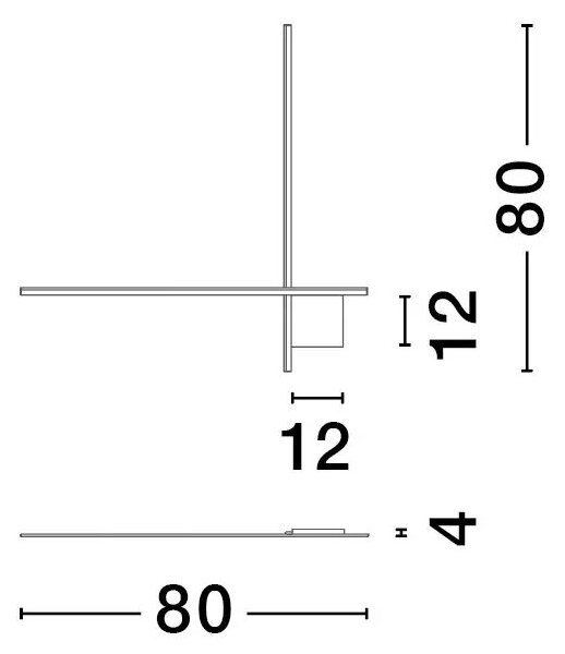 Designové nástěnné svítidlo Cross 80 černá