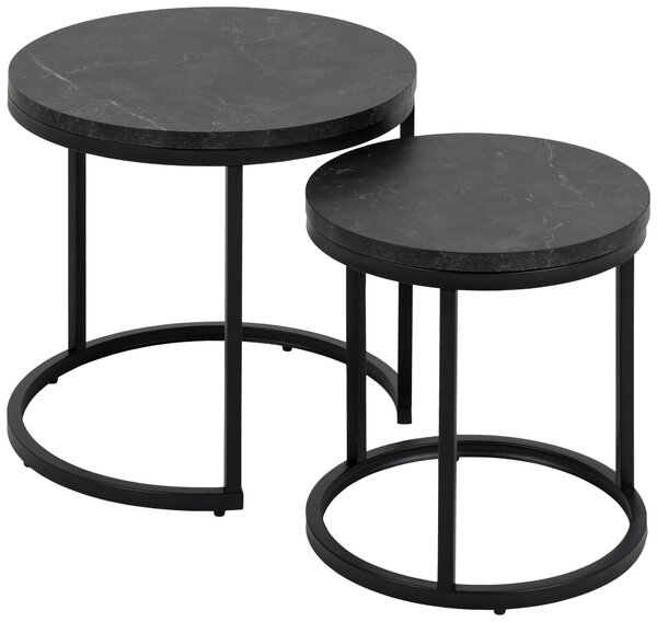 SADA KONFERENČNÍCH STOLKŮ, antracitová, kov, kompozitní dřevo, 45/45/40 cm MID.YOU - Konferenční stolky, Online Only