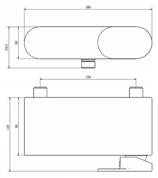 Bisk Futura, nástěnná sprchová baterie, černá matná, ERG-02976