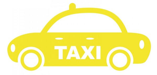 Taxi - samolepky na zeď autíčka bílá