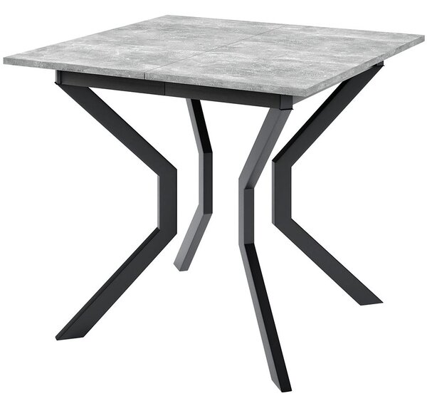 Jídelní stůl ARIEL M | 85x85 cm | rozkládací | černé kovové nohy | VÝBĚR DEKORU DESKY