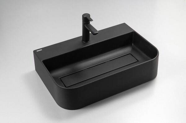 Deante Arnika, granitové umyvadlo na desku 505x405x135 mm, černá matná, DEA-CQA_NU5S