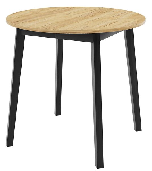 Jídelní stůl DIONE S | Ø 90 cm | rozkládací | černé dřevěné nohy | VÝBĚR DEKORU DESKY