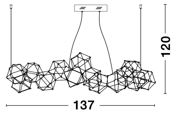 LED lustr Nebula 163 zlaté – Zlatá