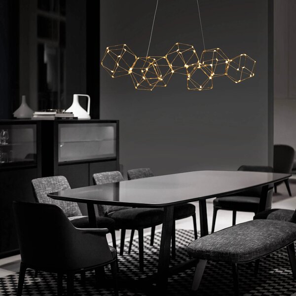 LED lustr Nebula 108 zlaté – Zlatá