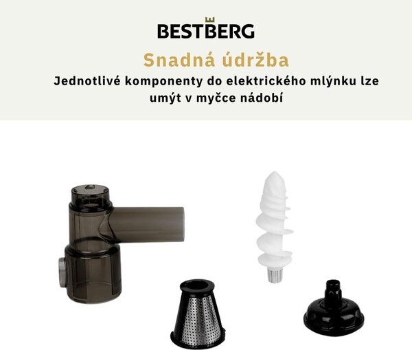 Pomalý odšťavňovač BestBerg BBM-2500SJ příslušenství pro mlýnek BBM-2500
