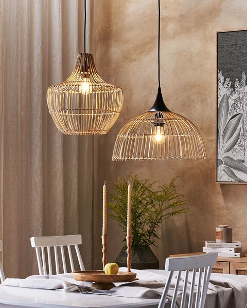 Závěsná lampa BARARIS Ratan Přírodní