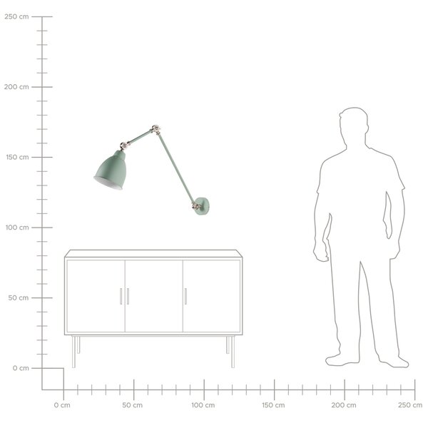 Nástěnná lampa MISSISSIPPI Nastavitelná Kov Světle zelená