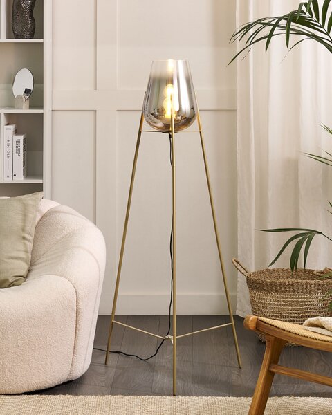 Stojací lampa MENA Kov Zlatá