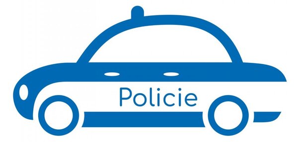 Policie - dětské samolepky na zeď autíčka žlutá